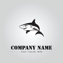 Sticker - Shark silhouette illustration design for company logo vector image on the white background