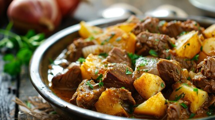 Wall Mural - Stew with potatoes, roast baked in the oven