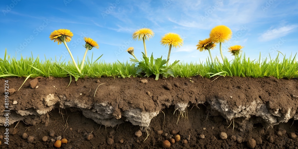 A cross-section of the top layer of soil shows an agronomically ...