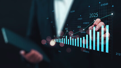 Wall Mural - business 2025 analytics tools charts and graphs with statistics to analyze business potential and fo
