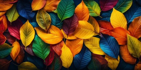 Wall Mural - Autumn Background - using classic fall colors to create a repeatable. Many autumn fall leaves. High quality photo