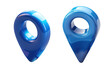 © Pippin - Glossy Blue Location Pins and Markers with Transparent Background - 3D Rendered Blue Map Pointers