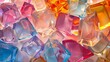 Colorful translucent and transparent crystals background.