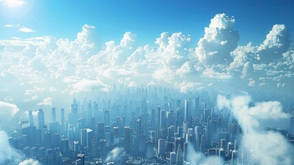 Wall Mural - Aä¿¯çž°å›¾ofacityin the clouds