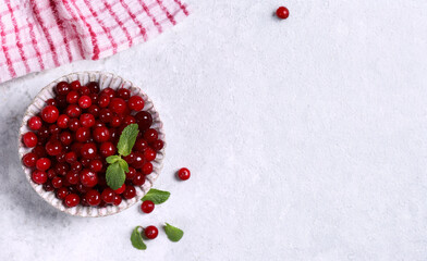 Wall Mural - ripe organic red currant berry in a bowl