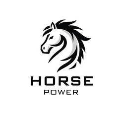 Wall Mural - horse head symbol on white background