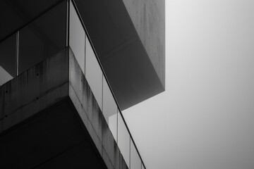 Canvas Print - Black and white image of a building, suitable for architectural projects