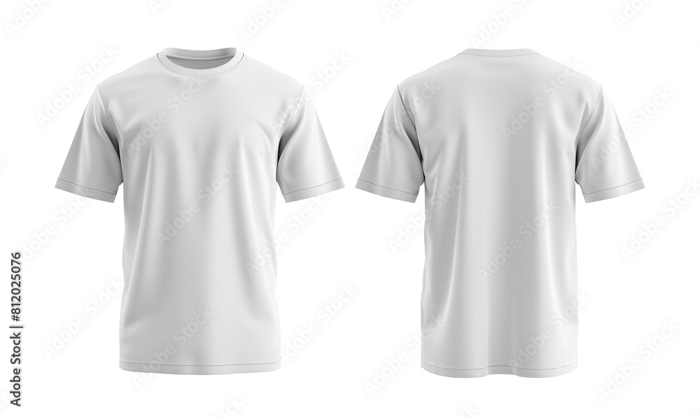 Front and Back View of Blank White T-Shirt Mockup,PNG mockup Stock ...