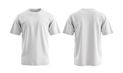 Front and Back View of Blank White T-Shirt Mockup,PNG mockup
