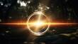 Authentic anamorphic lens flare ring ghost look like sun ray