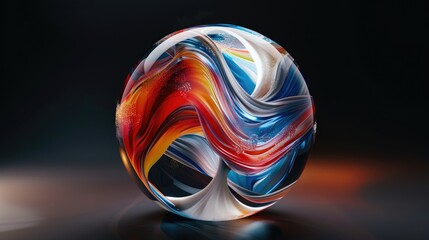 Wall Mural - a vibrant 3d rendering showcases an abstract art piece featuring a surreal depiction of planet earth