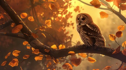 Wall Mural - Drift off to sleep while listening to the gentle rustling of leaves and the distant hoot of an owl