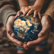 Caring Hands Holding the Earth - A Symbol of Environmental Responsibility
