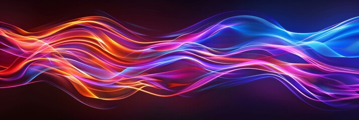 Wall Mural - a colorful, neon-lit image of a highway with a rainbow of colors by ai generated image
