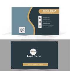 Creative modern Double sided minimal vector print template illustration simple business card layout shape.