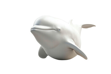 Wall Mural - 3d white dolphin on white transparent background