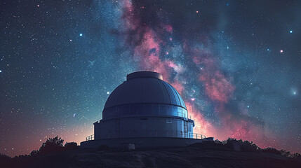 vintage photography of nostalgic star observatory on a clean night sky