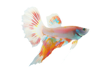 Wall Mural - siamese fighting fish on white transparent background