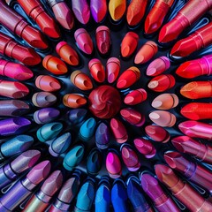 Leinwandbilder - Discover our vibrant lipstick shades, perfect for making a statement. Elevate your look with bold hues that exude confidence and express your unique style.