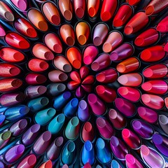 Leinwandbilder - Discover our vibrant lipstick shades, perfect for making a statement. Elevate your look with bold hues that exude confidence and express your unique style.