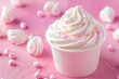Delicious Marshmallow Fluff Spread. Creamy and Chewy Confectionery with Sweet Sticky Texture