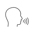 © Holil - thin line head like voice command. concept of girl or boy singing or speaking and control technology. stroke flat style trendy modern logotype graphic line