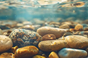 Poster - a group of rocks under water