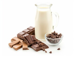 Wall Mural - Milk and chocolate - healthy snack, Milk and chocolate are classic combination.