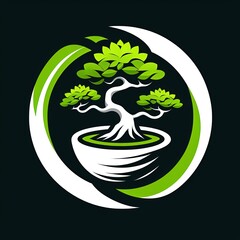 bonsai logo illustrbonsai logo illustrationation