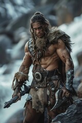 Warriors of the world ancient viking warrior BARBARIAN Generative AI