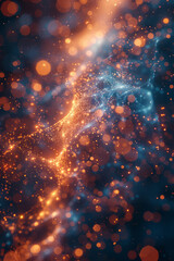 Poster - Concept art of quantum decoherence, showing particles gradually losing their quantum characteristics,
