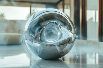 Poster - Surreal scene representing quantum superposition, showing an object in multiple states simultaneously,