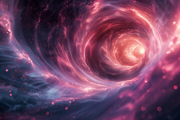 Poster - Abstract representation of gravitational redshift, with light waves stretching near a neutron star,
