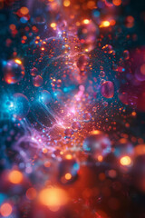Leinwandbilder - Visualization of the Feynman diagrams for particle interactions in a colorful, educational style,