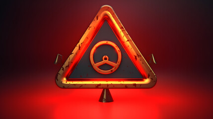 Wall Mural - Warning Sign Icon danger 3d