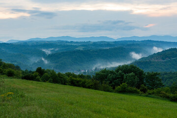 Wall Mural - landscape with clouds