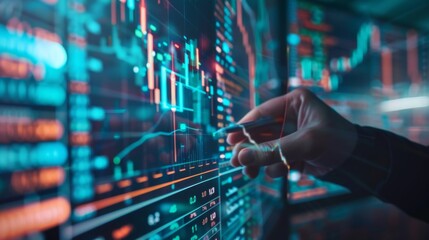 Fototapete - Business people analyze financial data chart trading forex, investing in stock markets, funds and digital assets, Business finance technology and investment concept, Business finance background.