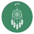 Dreamcatcher with feathers. Native American talisman. Vector illustration.