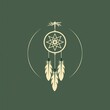 Dreamcatcher with feathers.boho style.Vector illustration.