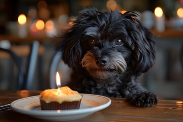 Wall Mural - Happy birthday dog. Happy birthday dog party.