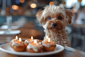 Wall Mural - Happy birthday dog. Happy birthday dog party.