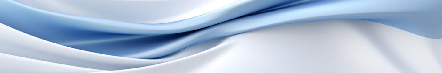 Wall Mural - Abstract background with blue waves for banner presentation, white and blue, simple, light, satin cloth