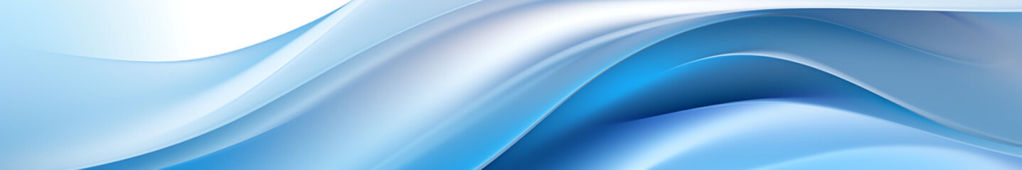 Wall Mural - Abstract background with blue waves for banner presentation, white and blue, simple, light, satin cloth