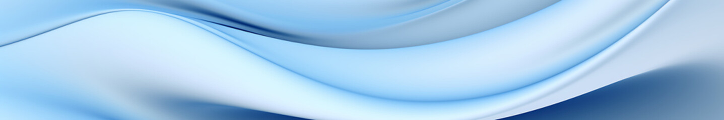Wall Mural - Abstract background with blue waves for banner presentation, white and blue, simple, light, satin cloth