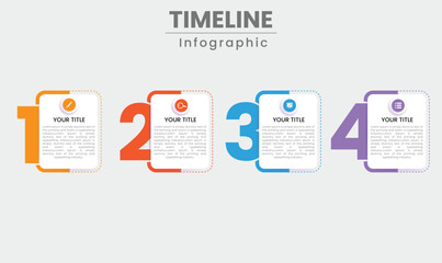 Wall Mural - Timeline Infographics layout with Four (4) steps