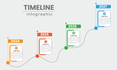 Wall Mural - Retro Timeline Infographic.