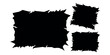 © LuisAlfonso - Set of jagged edge shape. Black ripped paper sheet with scratch. Grunge frame collection for sticker, collage, banner. Black illustration isolated on white background