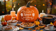 Pumpkin Spice and Everything Nice: Cozy Autumn Table Setting with Seasonal Treats and Decorations.