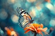 Vibrant Butterfly flower. Spring nature beauty. Generate Ai