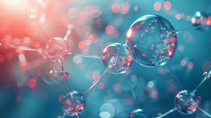 Wall Mural - intricate 3d biochemical molecular structure visualization abstract scientific concept